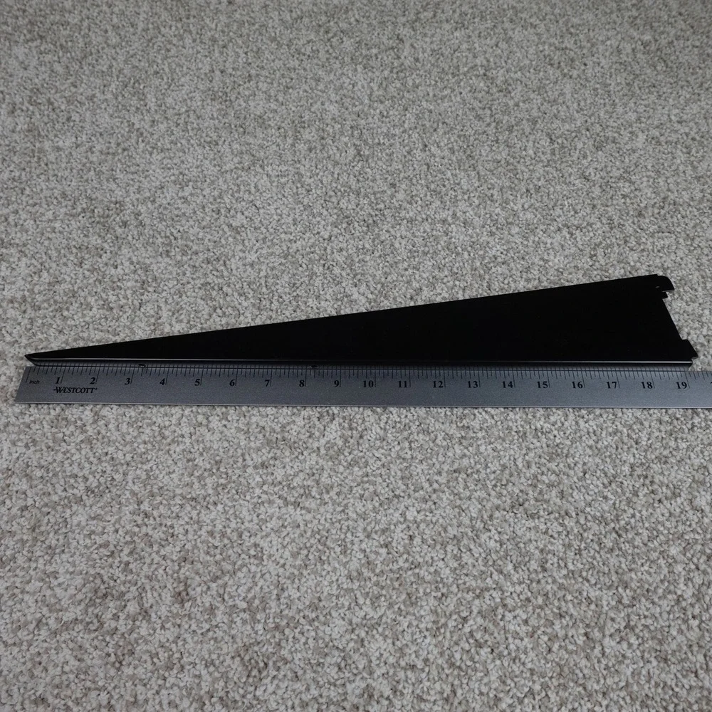 19 Inch Black Metal Tapered Shelf Bracket Retail Display Gondola Support